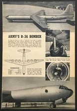 Consolidated B-36 Bomber US Army 1946 pictorial