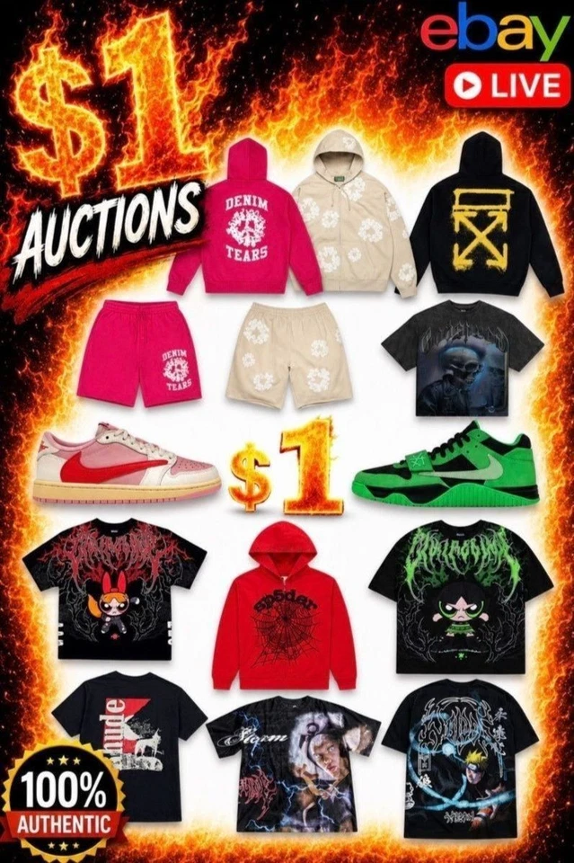 $1 Auctions🔥NEW Off White+Denim Tears+Civil Regime+Rhude+Godspeed+Shoes🔥