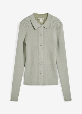 Feinstrickjacke Viskose-Mix Gr. 36/38 Seegras Damen Pullover Strick-Jacke Neu*
