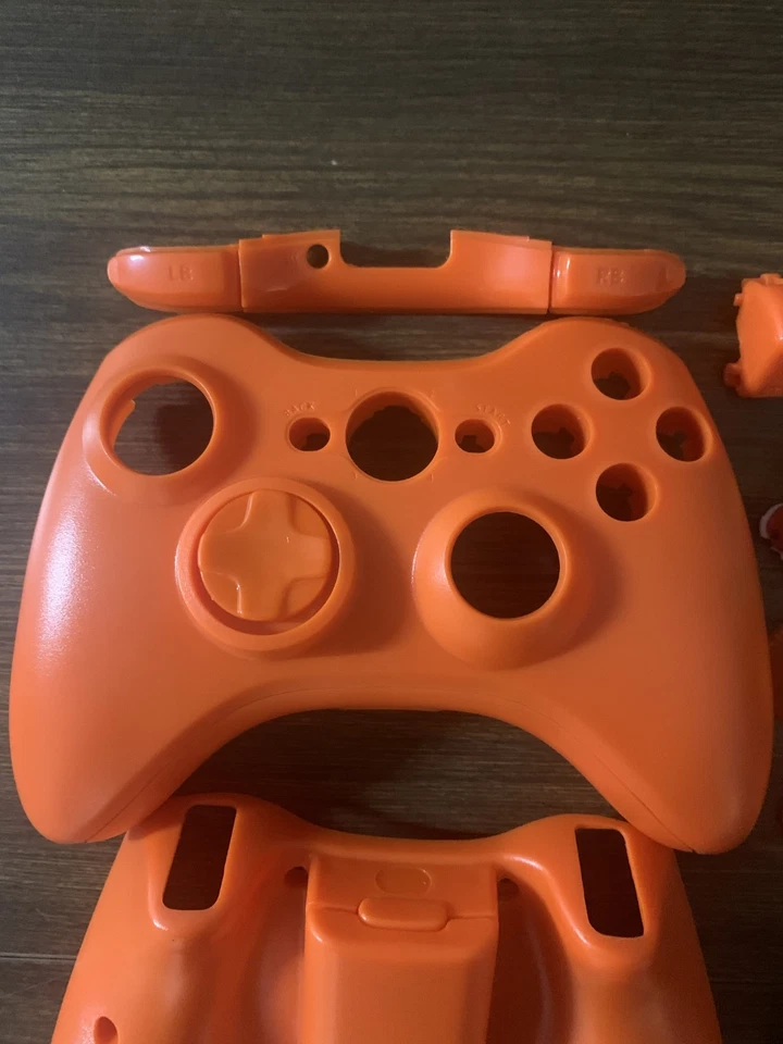 Microsoft Xbox 360 Controller Full Replacement Shell Cover Buttons Parts Orange - Image 2 of 4