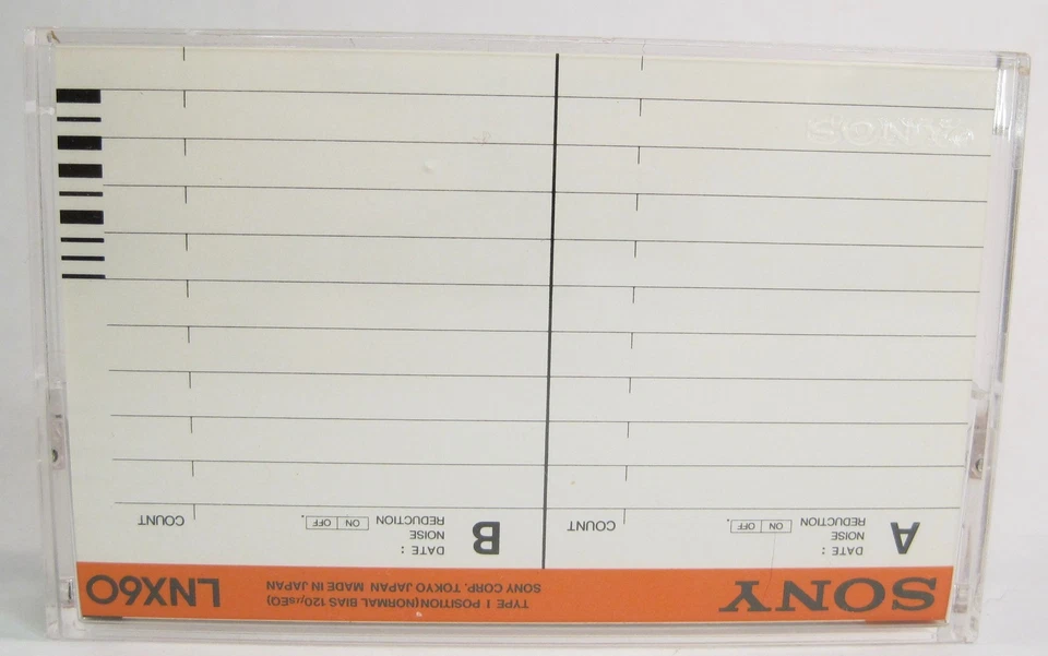 Cinta de casete Sony vintage LNX 60 minutos tipo I posición usada con estuche Foto 2 de 3