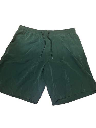 Zara mens L forest green swim trunks summer bottoms