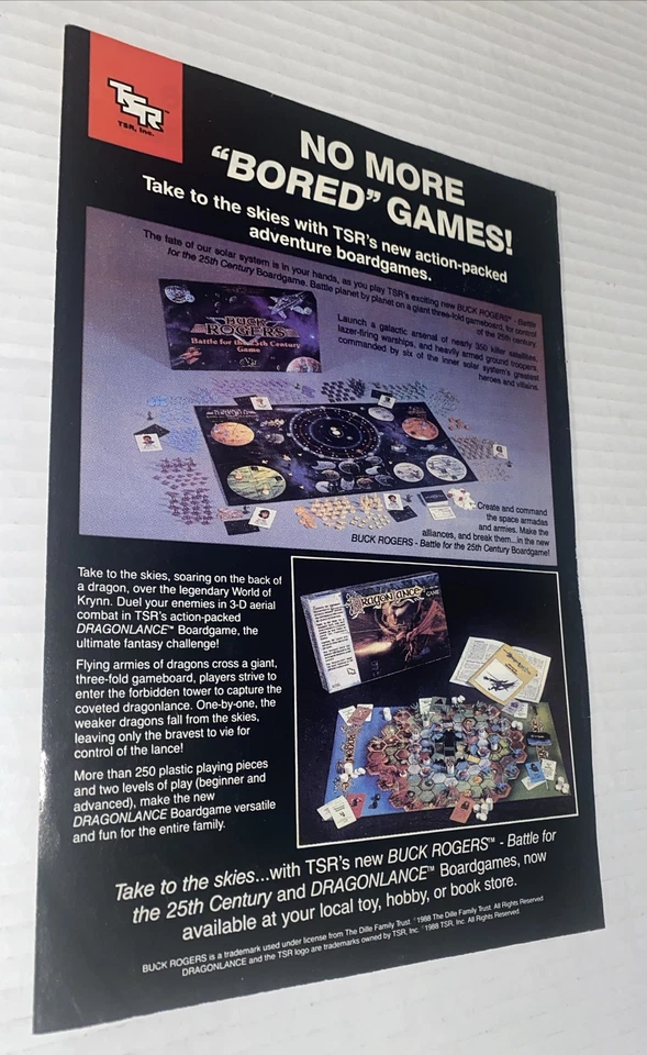 Impresión en color vintage de Pac-Man de los años 80 AD Tengen Nintendo TSR Buck Rogers Dragonlance Foto 2 de 4