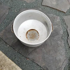 Vtg Stainless Steel Dairy Farm Milk Strainer Funnel Rustic Creamer Separator