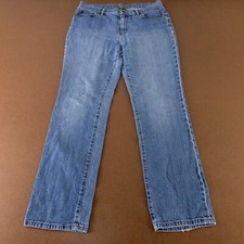 Lauren Jeans Co Women's Size 10 Medium Wash Denim Mis Rise Straight Leg Jeans