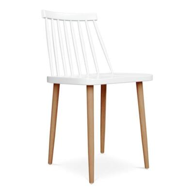 Aron Living Spindle 18'' Mid-Century Plastic Dining Chair in White