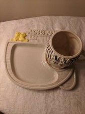 Enesco Vintage Noah's Ark Children's Plate With Zebra Cup