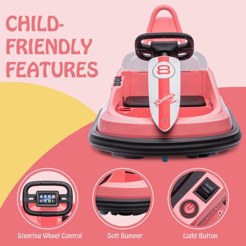 6V Kids Electric Ride On Toys 2 Mph Max Speed Steering Wheel 360 Degree Spin - Picture 11 of 17
