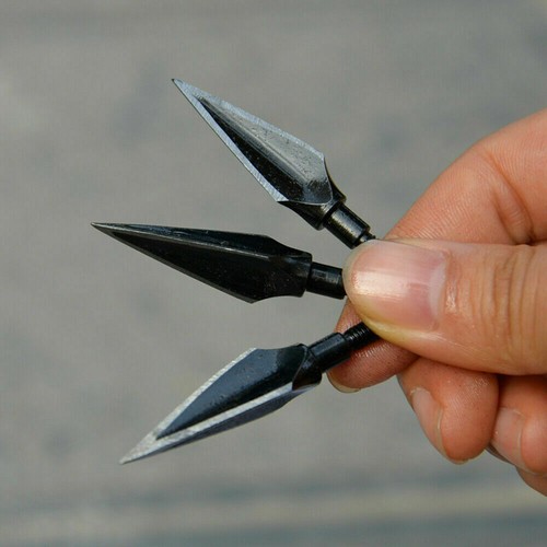 12X Carbon Broadheads 125Grain Shooting Archery Arrowheads Points 3 Sharp Blade - Picture 7 of 13