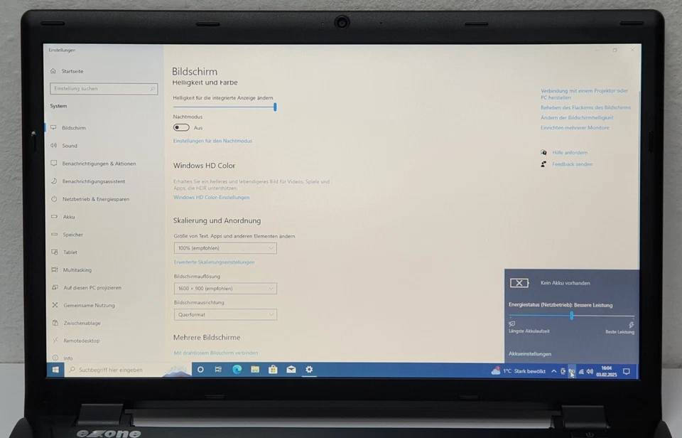 Exone W970SU i3-4100M 2,50GHz 256GB SSD 8GB Laptop Windows 10 Pro 17,3" HDMI DVD - Bild 2 von 4