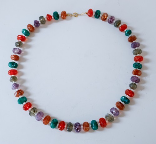Vintage Women Nugget Bead Necklace 24" Boho Retro Art Teacher Grandmacore - Picture 5 of 13