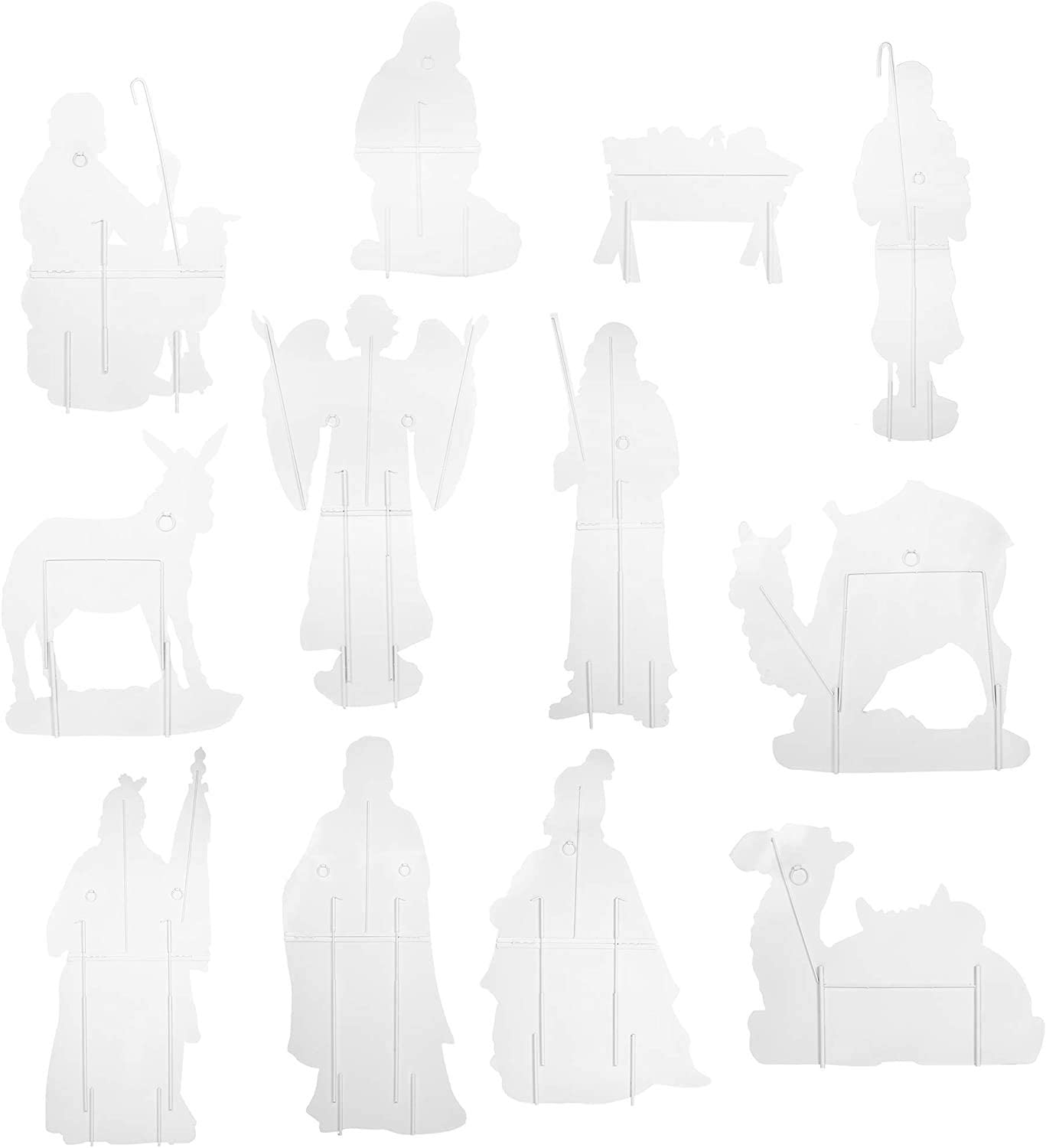 Outdoor Nativity Set 12 Pieces, 51 1/2 INCH Tall. Brightly Colored