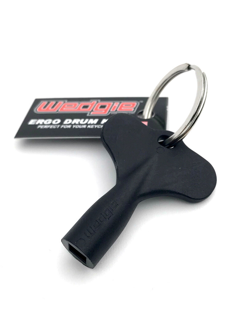 Wedgie Ergonomic Drum Key with Keychain | Black | 1 pc