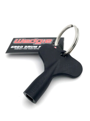 Wedgie Ergonomic Drum Key with Keychain | Black | 1 pc