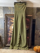 Wild Fable Women's Halter Wide Leg Tube Jumpsuit Bandeau Olive Green Size XXS