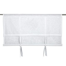 Raffrollo Raffgardine Gardine weiß 120x100 cm Baumwolle Landhaus Vintage Shabby