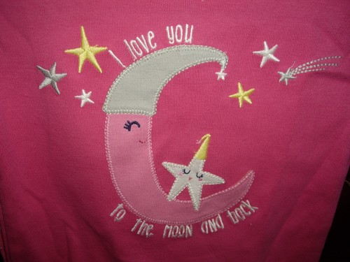 T6 NEW Girls Size 4 Gymboree 2pc Summer Pajamas Moon Stars Top Shorts Pink White - Picture 3 of 5