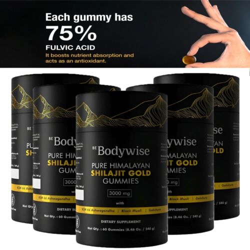 60Gummies Be Bodywise Pure Himalayan Shilajit Gold Gummies 3000 mg - Picture 1 of 18