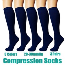 New Medical Compression Stockings/Socks Knee High Class II 20-30 mmHg 3 Pair