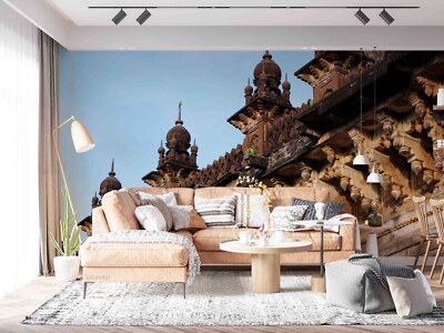 3D Architecture Sky Figure Spire Self-adhesive Removeable Wallpaper Wall Mural
