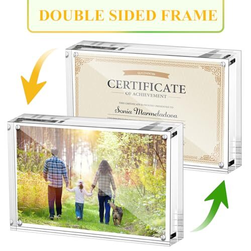 Acrylic Photo Frames Stand With Magnets Holds 5 X 7 Inches