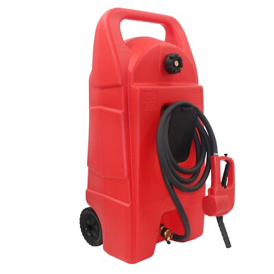#ad 34Gal 130L Portable Fuel Caddy w 10ft Hose Pump amp; Wheels for Easy Transport $299.00
