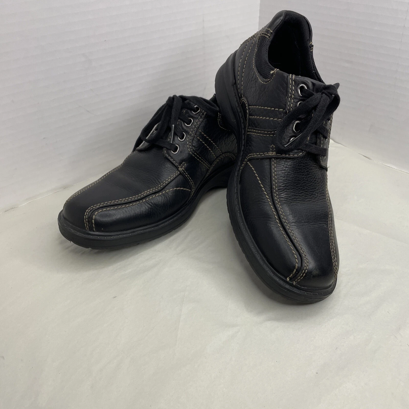 Scarpe Clarks da uomo 9M Sherwin Way punta da bicicletta Oxford 261032621 in pelle nera