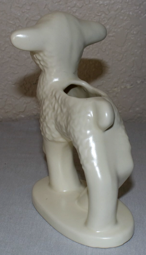 Haeger Pottery White Lamb Nursery Planter Ceramic 6.25" tall Vintage Mid Century - Picture 4 of 7