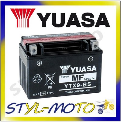 YTX9-BS BATTERIA ORIGINALE YUASA CON ACIDO SUZUKI LT-Z 400 2006