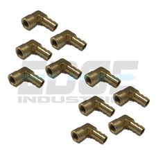  10 PACK 3/8 HOSE BARB ELBOW X 1/8 FEMALE NPT Brass Pipe Fitting Gas Fuel WOG