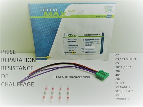 KIT REPARATION CONNECTIQUE FAISCEAU POUR RESISTANCE 6441L2 CITROEN 4 FILS - Afbeelding 1 van 5