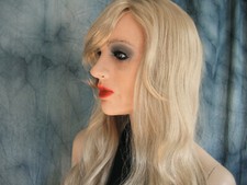 Frauenmaske MARILYN +WIMPERN +PERÜCKE - realist. Maske Trans ECHTES SCHAUMLATEX