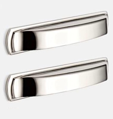 2 NEW Rejuvenation CALDWELL 6'' BIN PULLS, Polished Nickel Finish, HARD TO FIND!