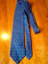 Brooks Brothers blue silk tie necktie footballs made in USA 60" x 3.5"