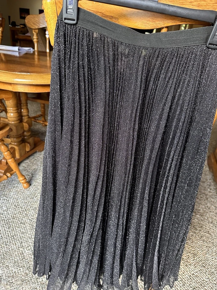 Женская плиссированная блестящая юбка Weekend Max Mara (M, черная) - Изображение 2 из 4