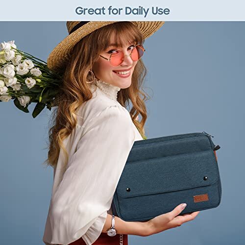 9-11 Inch Tablet Sleeve Bag with Shoulder Strap Fits iPad 10th Gen. Indigo - Picture 7 of 7