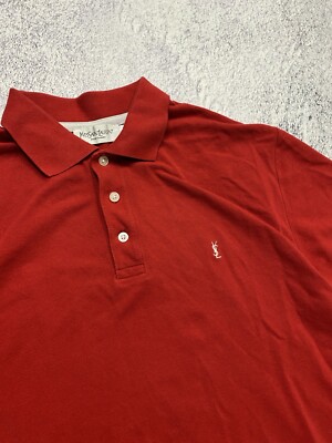 Vintage Yves Saint Laurent YSL Red Short Sleeve Designer