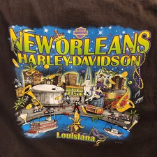 Harley Davidson XL New Orleans Tshirt Skull Clover Superdome French Quarter Jazz