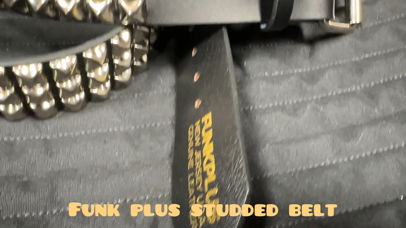 Handmade Punk Studded Belt - Two Row Pyramid Studs, Black Leather, Stainless Steel (Funk Plus)