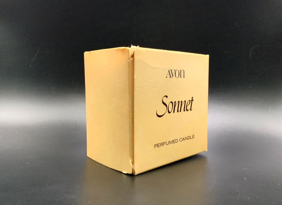 Repuesto de vela perfumada Avon Vintage años 70 SONNET 4 OZ. 2" de alto NOS en caja Foto 3 de 4