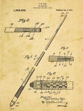 Pool Cue Patent Drawing Metal Sign, Billiards,Vintage, Sport, Den Décor, Office