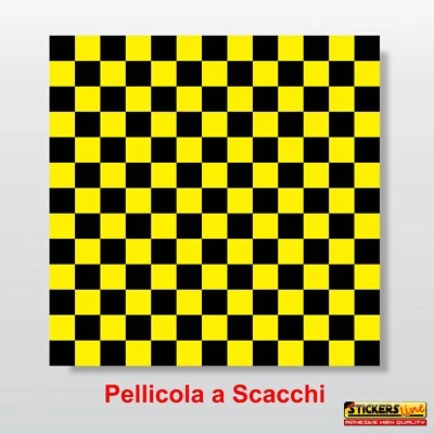 STICKERS LINE Pellicola Adesiva a Scacchi Giallo Nero Car Wrapping adesivo scacchiera