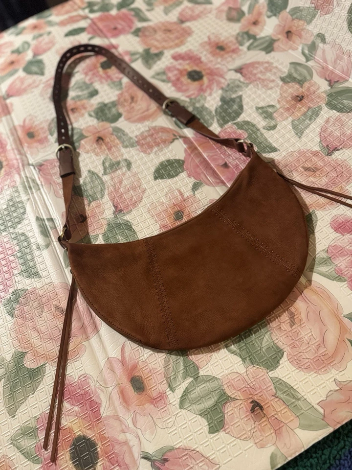 HOBO INTERNATIONAL Orion Suede / Leather Crossbody Tobacco NWOT - Image 2 of 4