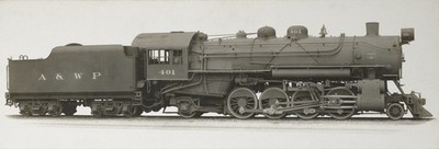 Lima Locomotive Works Baumeisterfoto von Atlanta und West Point 2-8-2 8,5 x 11