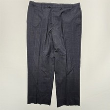 Jos A Bank 44x30 Dark Gray Glen Check Wool Full Cut Old Money Dress Mens Pants