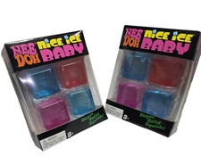 NeeDoh style Nice Ice Baby 2 x 4-Pack Mini Cubes Squishy Fidget Toy TWO PACK