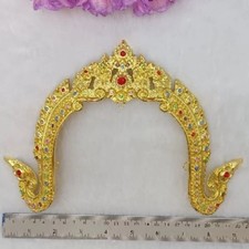 Thai Dance Headdress Crown Kid Costume Dress Jewelry Traditional Gold Crafts G1