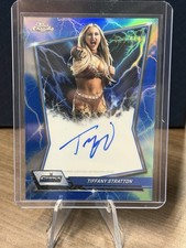 2026 Topps Chrome WWE Tiffany Stratton Blue Brand Auto Blue Refractor /150