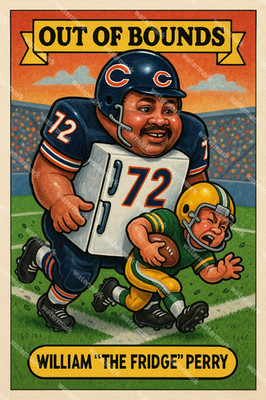 GX506 William Perry Chicago Bears Out of Bounds 4x6 12x18 16x24 Photo