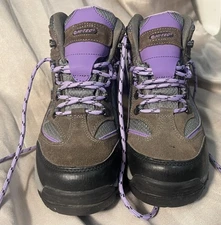 Hi-Tec Skamania MId Waterproof Hiking Boots Womens Size 7.5 Grey/Purple NEW
